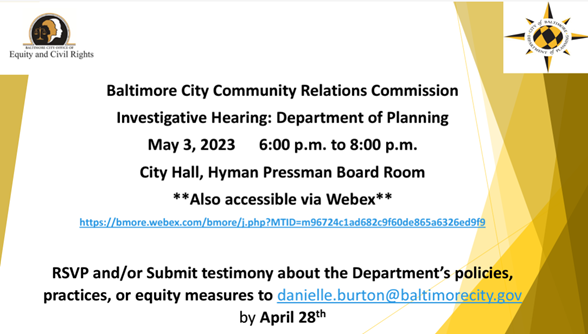 Investigative Hearing May 3 2023 Dept of Planning